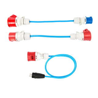 Adapter set - 3 kusový pre 11kW HOME+ (domáca zásuvka, 16A modrá, 32A červená)